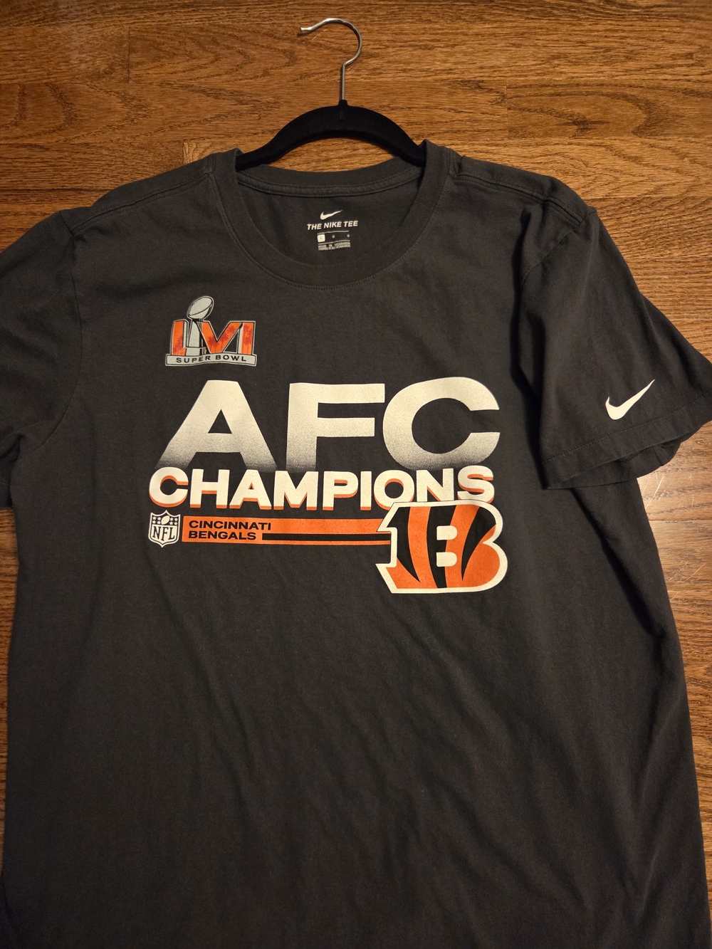 Men's Nike Cincinnati Bengals 2021 AFC Champions locker room t-shirt,Large